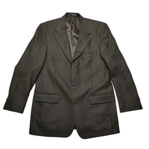 Bernhard Altmann Blazer Mens 42L Brown Check Wool Tweed Sport Coat Jacket